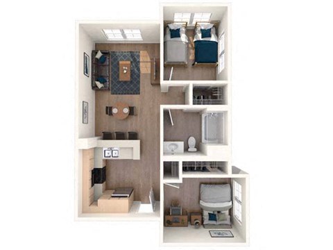 a bedroom with a bed and a chair in a room at K Street Flats, Berkeley California