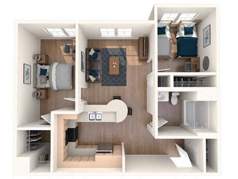 a floor plan of a home with a bedroom and a living room at K Street Flats, California, 94704
