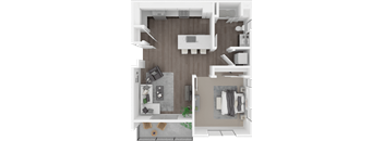 a floor plan of a 1 bedroom apartment
