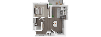 a floor plan of a 1 bedroom apartment