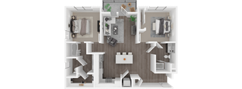 a floor plan of a 1 bedroom apartment
