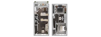 2Bed 2Bath Townhome Floor Plan at THE PALMS AT VERO BEACH, VERO BEACH 