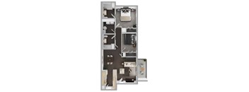 2Bed 2Bath Floor Plan at THE PALMS AT VERO BEACH, VERO BEACH, Florida 