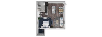 1Bed 1Bath Floor Plan at PALMETTO RIDGE Apartments, Florida, 32960