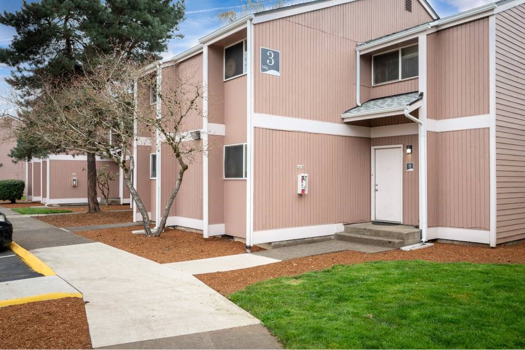 Outdoor area of apartment building at Fort Vancouver Terrace, Vancouver, Washington