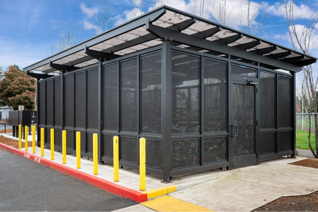 enclosed bicycle parking lot at Fort Vancouver Terrace, Vancouver, WA, 98661