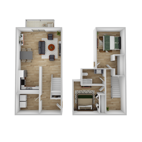 a floor plan of a house with a bedroom and a living room at Quail Run Apartments, Vancouver