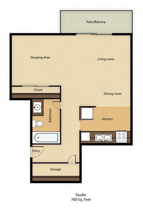 a floor plan of a home with a bedroom and a living room at Whisperwood, Seattle, Washington