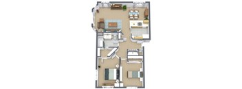 2 Bed 1 Bath Floor Plan at Maple Ridge, Vancouver, WA 98664