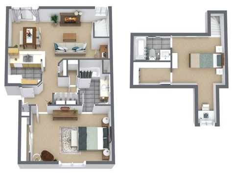 2 Bed 2 Bath Floor Plan at Maple Ridge, Vancouver, WA