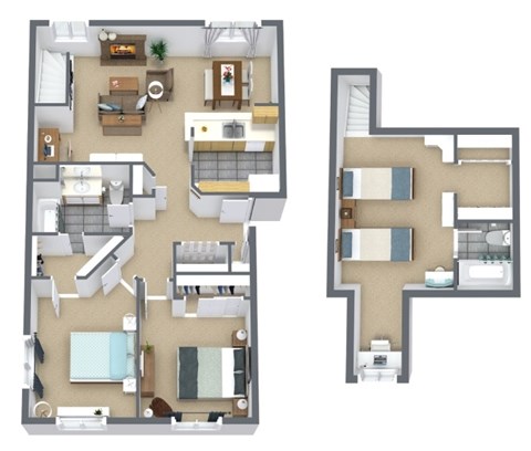 3 Bed 2 Bath Floor Plan at Maple Ridge, Vancouver, 98664