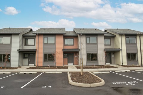 Parking lot at Bridge Meadows Redmond Apartments, Redmond, OR