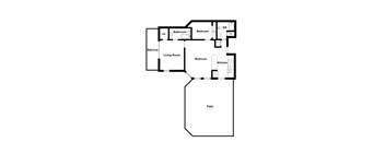 A black and white image of a house floor plan.