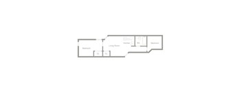 A floor plan of a house with two bedrooms, a living room, a kitchen, and a bathroom.