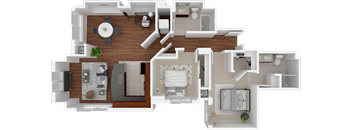 Unit-1 two bedroom floor plan