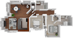 Unit-1 two bedroom floor plan