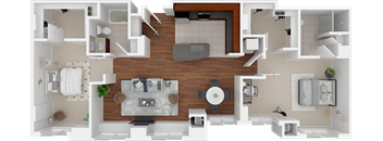 Unit-2 Two bedroom floor plan