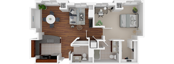 Unit-9 one bedroom floor plan