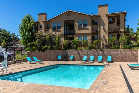 our apartments showcase an unique swimming pool