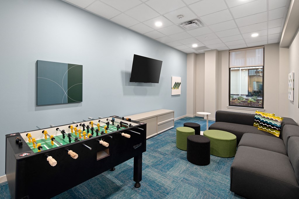 Game room with foosball table