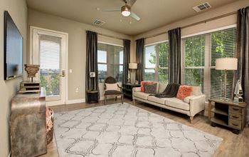 Living room with windows at ALLURE AT 2920, Modesto, CA