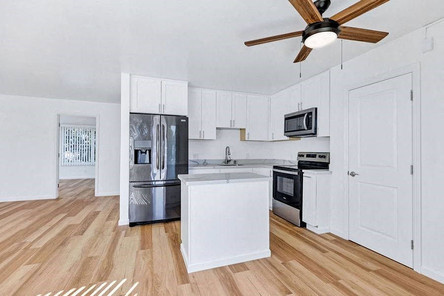 Kitchen with appliance