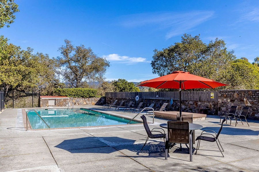 Pool with lounge chairs