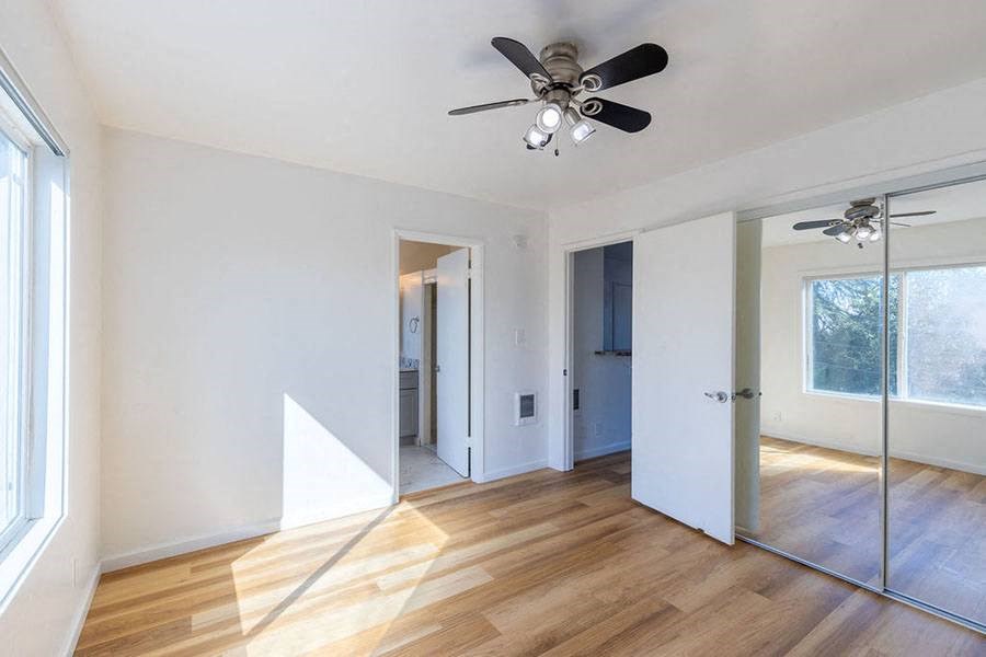 Bedroom with closet and window