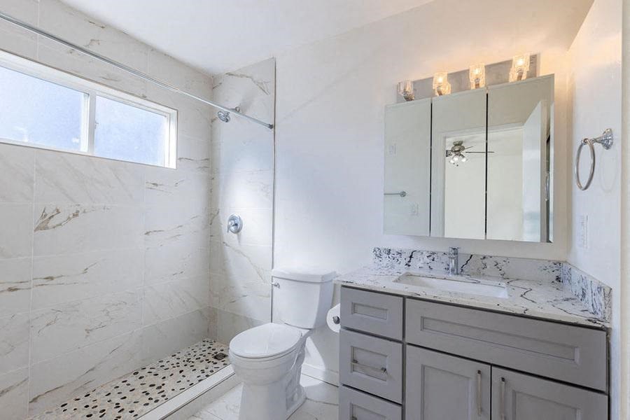 Bathroom shower and sink