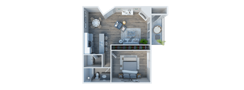 The spring one bedroom floor plan