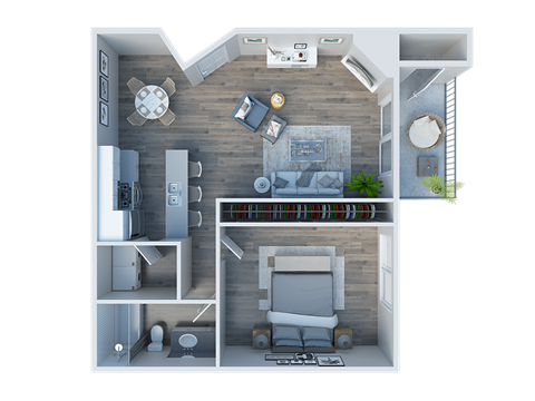 The spring one bedroom floor plan