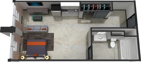 Studio 1 bath A at LOFT 205 Apartments, Reno, NV, 89501