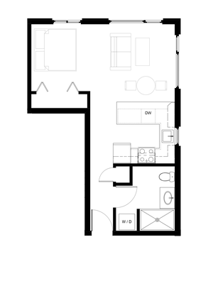 studio floor plan at TRILLIUM LANDING, JUNEAU, 99801