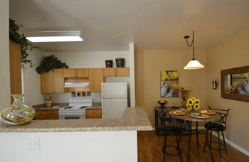 Kitchen near dining area