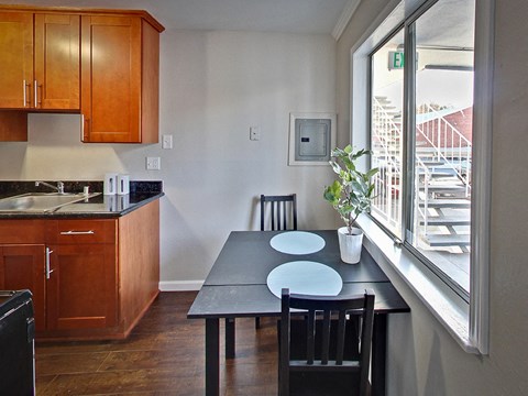 Dining area with window at THE POST Apartments, California, 94523