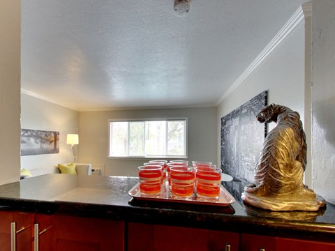 kitchen countertop at THE POST Apartments, California