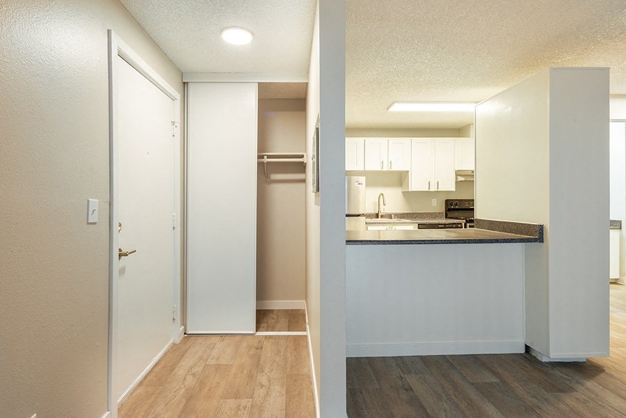 kitchen area near entry 