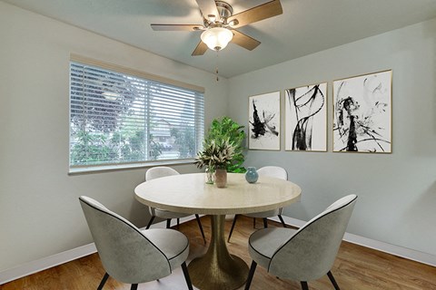 Dining area near window