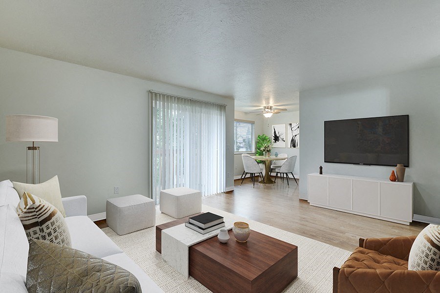 Living room with patio door