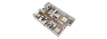 Two bedroom floor plan