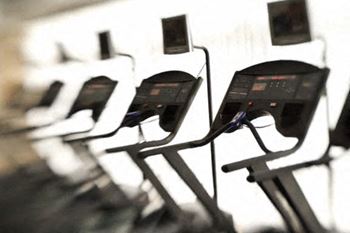 Row of treadmills