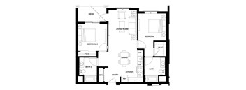 Two bedroom floor plan