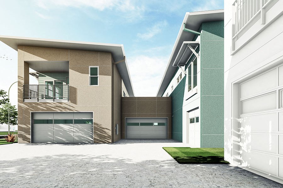 rendering of buildings exterior garage side