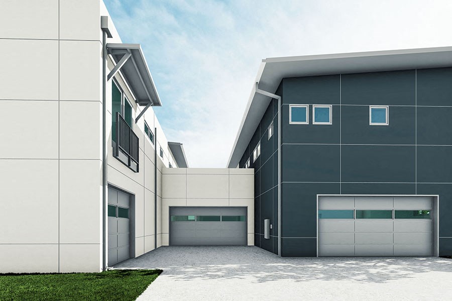 rendering of buildings exterior garage side