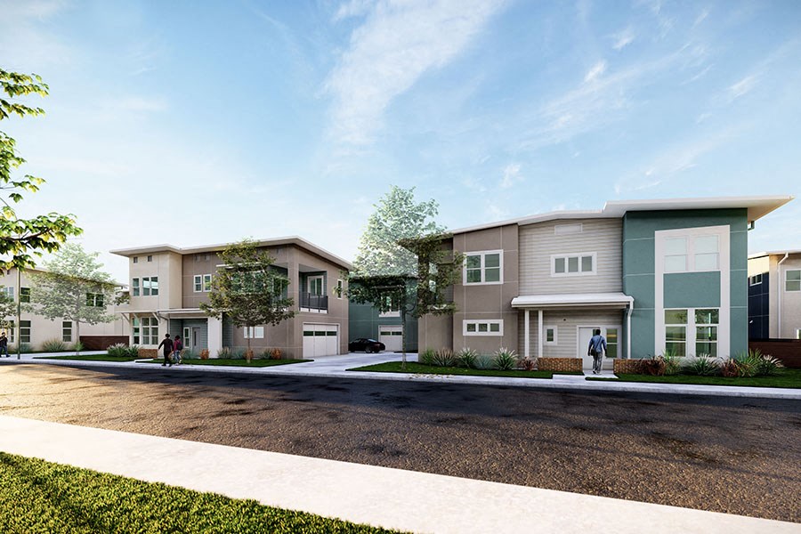 rendering of buildings exterior and street