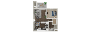 One bedroom floorplan