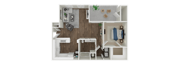 One bedroom floorplan