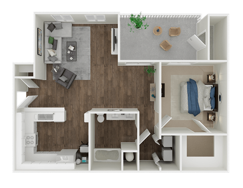 One bedroom floorplan