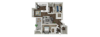 Two bedroom floorplan