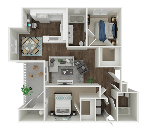 Two bedroom floorplan